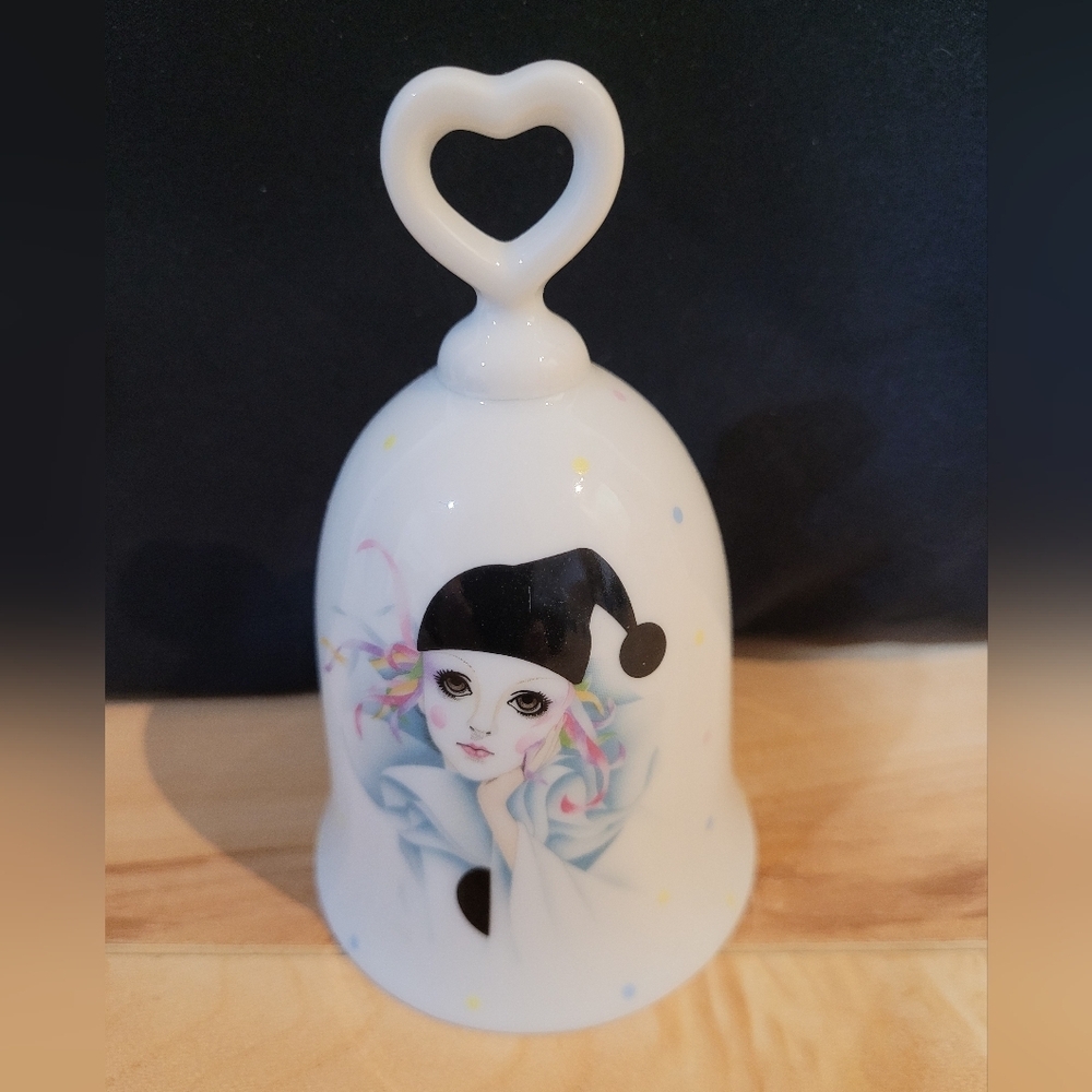 2/$20 Saji Fine China Porcelain Bell with Pierrot Design